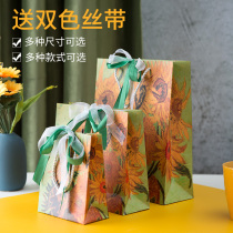 Birthday gift bag creative Van Gogh Sunflower gift box gift bag Teachers Day portable high-end packaging paper bag large