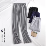 Хлопковые летние тонкие штаны для отдыха, свободный прямой крой, для среднего возраста