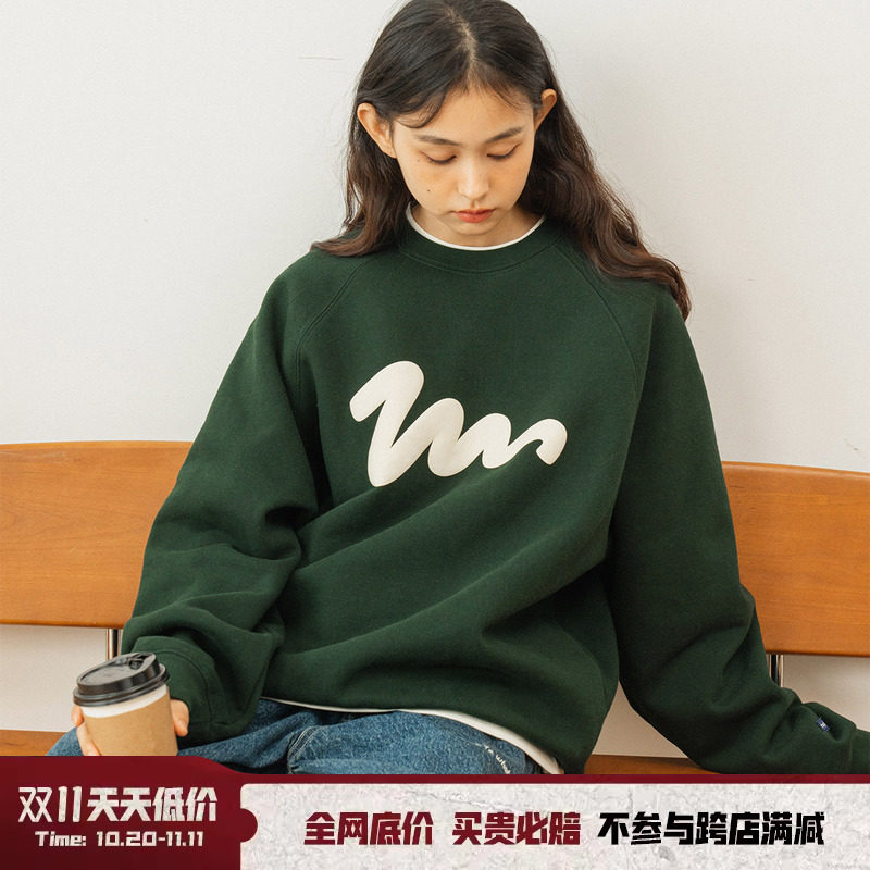 714street Lovers Fit Round Collar Jersey Men 2023 Chunqiu American printed jacket Japanese jacket Japanese sleeve head long sleeve T-shirt-Taobao