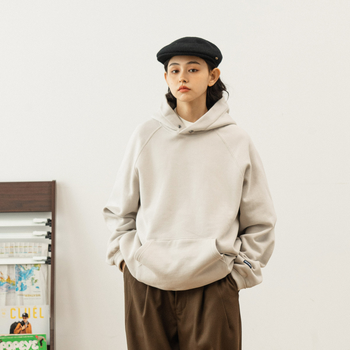 714street lovers plus velvet clothing men's autumn winter jacket heavy-pound retro hat-shirt surf American hat jacket-Taobao