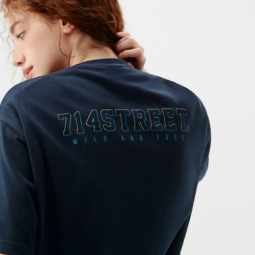714street Текст выдолблен спереди и сзади короткие рукава