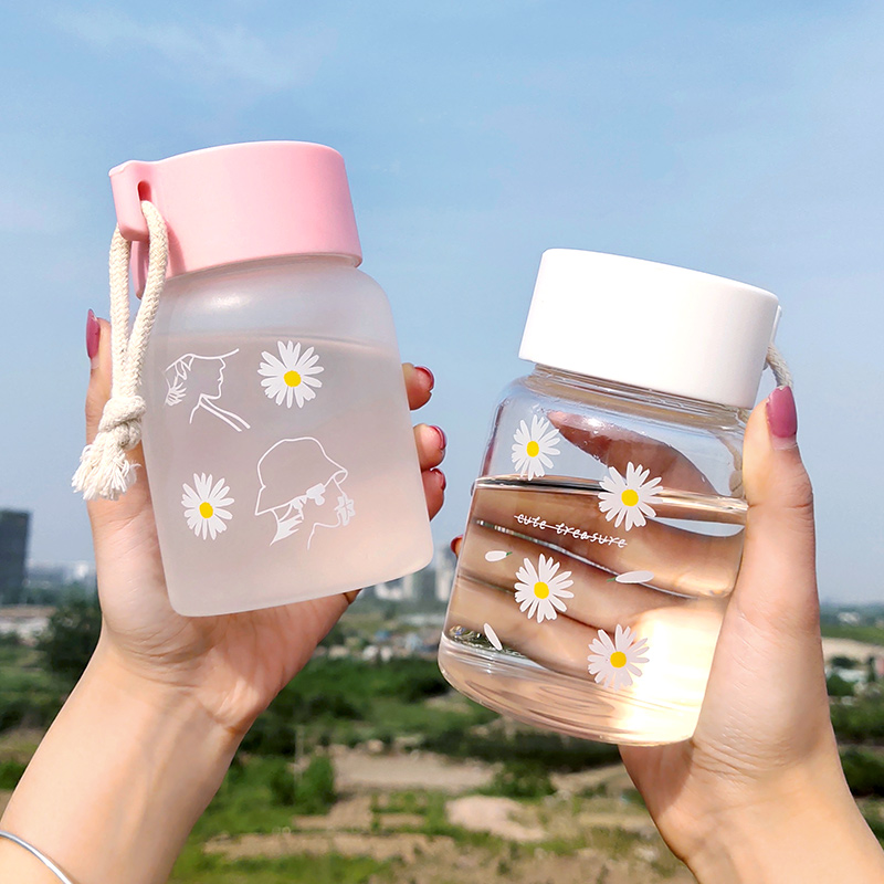 Glass woman simple fresh cup ins Forest matte creative cute girl Korean portable personality cup