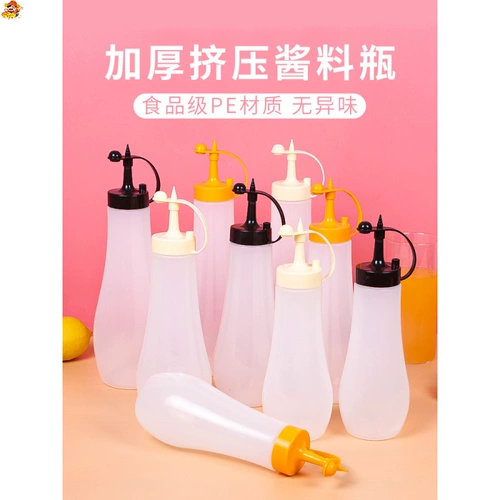 Пластиковая сжатие варенья бутылка дома салат сжатие коммерческое джемевое джема томатное соус бутылка заостренная рот кухонная приправа бутылка