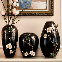 Enamel color vase ornaments New Chinese living room flower arrangement Stained glass TV cabinet Bogu rack Home decoration