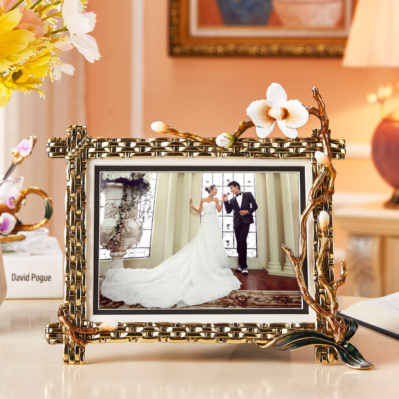 Enamel Color Photo Frame Swing Table Wedding Art Photos Metal 7 Inch Personality Creative Eurostyle Light Extravagant Desktop Photo Swing