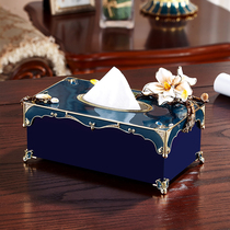 Enamel color tissue box Living room tea table ornaments exquisite collection of light luxury paper box modern creative paper box decorations