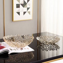 Nordic light luxury Feng Shui fruit plate creative living room coffee table hollow fruit plate ornaments household simple modern snack plate