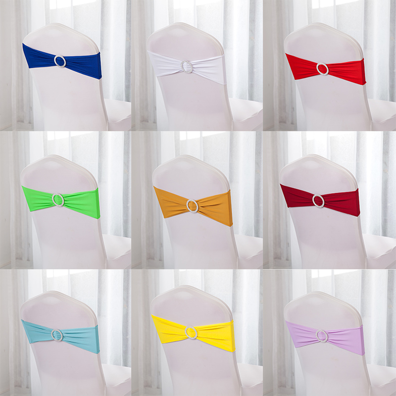 No-tie chair back flower decorated butterfly knot Wedding Wedding Hotel Banquet by backrest elastic chair Sleeve Butterfly Knot