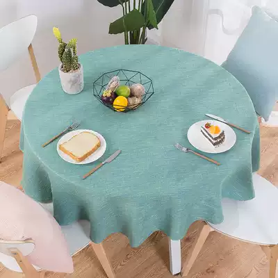 Household Nordic pastoral cotton and linen small fresh dining table cloth fabric dining room round large round table tablecloth tablecloth ins wind