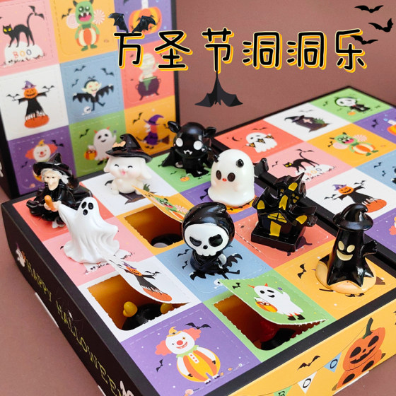2025 Halloween Hole Blind Box Mini Resin Little Ghost Pumpkin Model Children's Small Lottery Toy