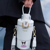 Japanese trendy GM insulated cup for women high-looking double drinking cup student diagonal straw cup portable cup