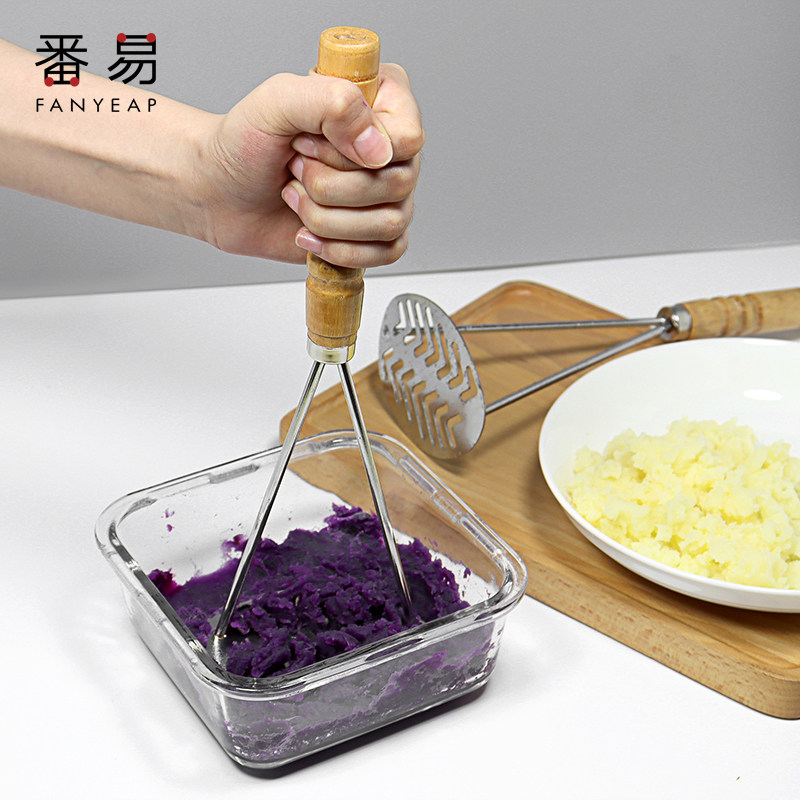 Stainless steel Home Kitchen Potatoes Press Clay Peddler Purple Fries Potato Fruit Mashed Sidefood Creative Small Tools Manual Women