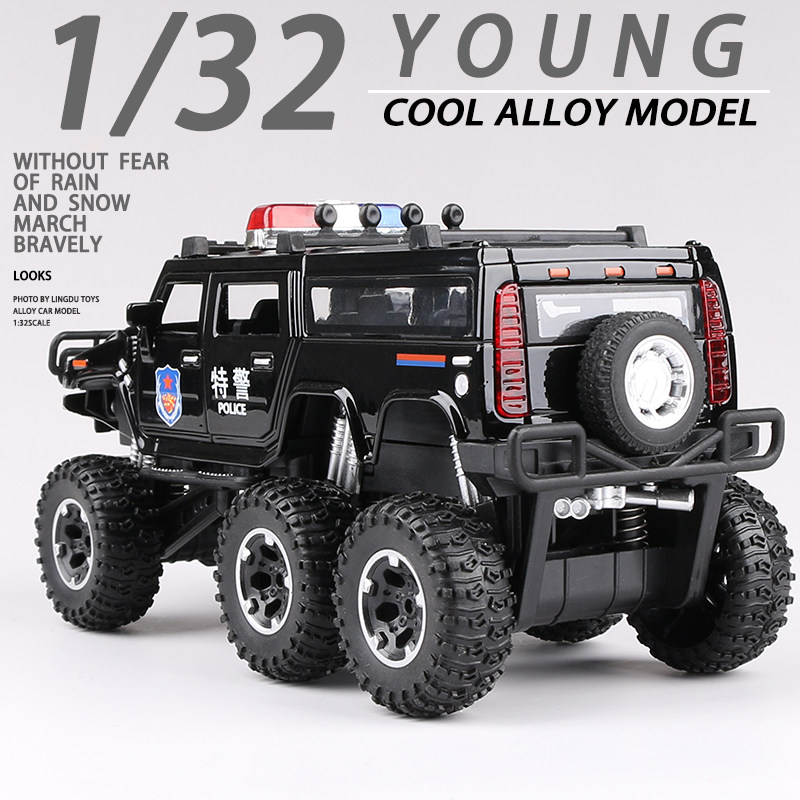 June 1 Children's Day gift simulation alloy 110 toy car large off-road police car car model boy SWAT
