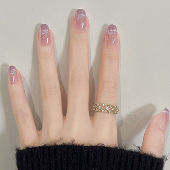 Romantic ice-transparent grape purple cat eye gradient wear armor