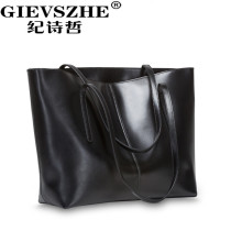  Ji Shizhe 2021 new leather portable shoulder bag briefcase womens fashion commuter tote bag large capacity bag