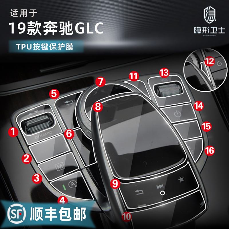 Suitable for Mercedes GLC GLC200 GLC260L GLC300L central control mouse button screen interior protective film
