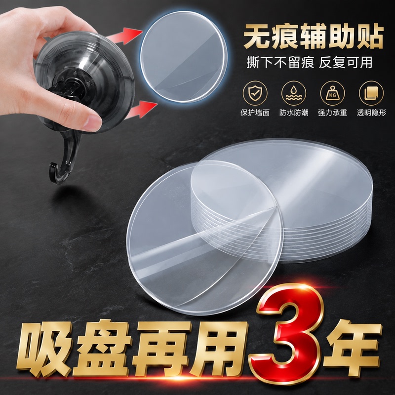 Suction Cup Auxiliary Adhesive Double-Sided Strong High-Viscosity Storage Rack Bracket Adhesive Glass Vacuum Fixer Base Adhesive Suction Cup Auxiliary Adhesive Double-Sided Strong High-Viscosity Storage Rack Bracket Adhesive Glass Vacuum Fixer Base Adhesive