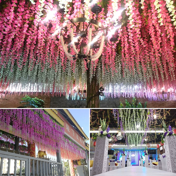 Mô phỏng Hoa Wisteria Hoa nhân tạo Hoa Đậu Hoa Violet Trang trí đám cưới Mây trần Câu cá Hoa nhựa Vine Vine - Hoa nhân tạo / Cây / Trái cây
