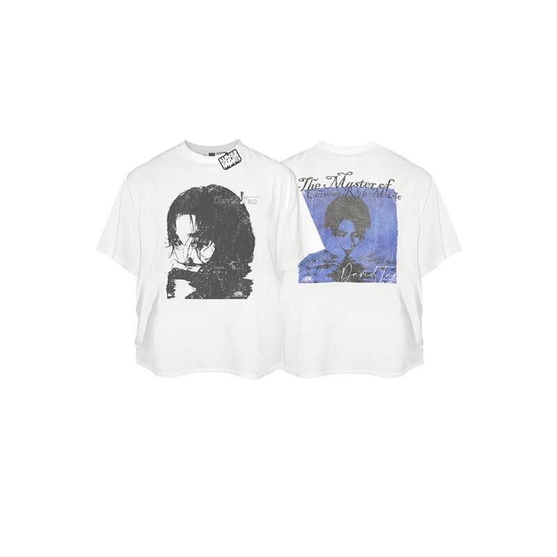Ragecave Chinese Series Ceramic-Style Vintage Print Pure Cotton Washed Heavy Small Neckline T-Shirt Pair Short Sleeves