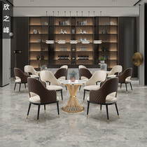 Sales office Negotiation area Tables and chairs Modern light luxury negotiation reception Marble small round table A table and four chairs combination