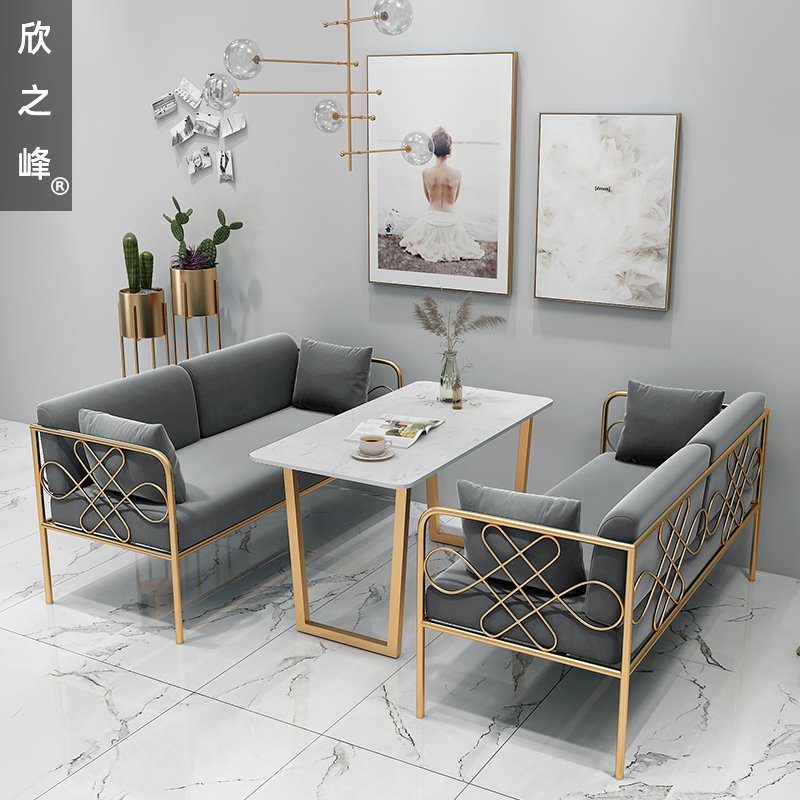 Café table and chairs combination talks single-guest office lounges in talks to receive sweet milk tea shop minima casual