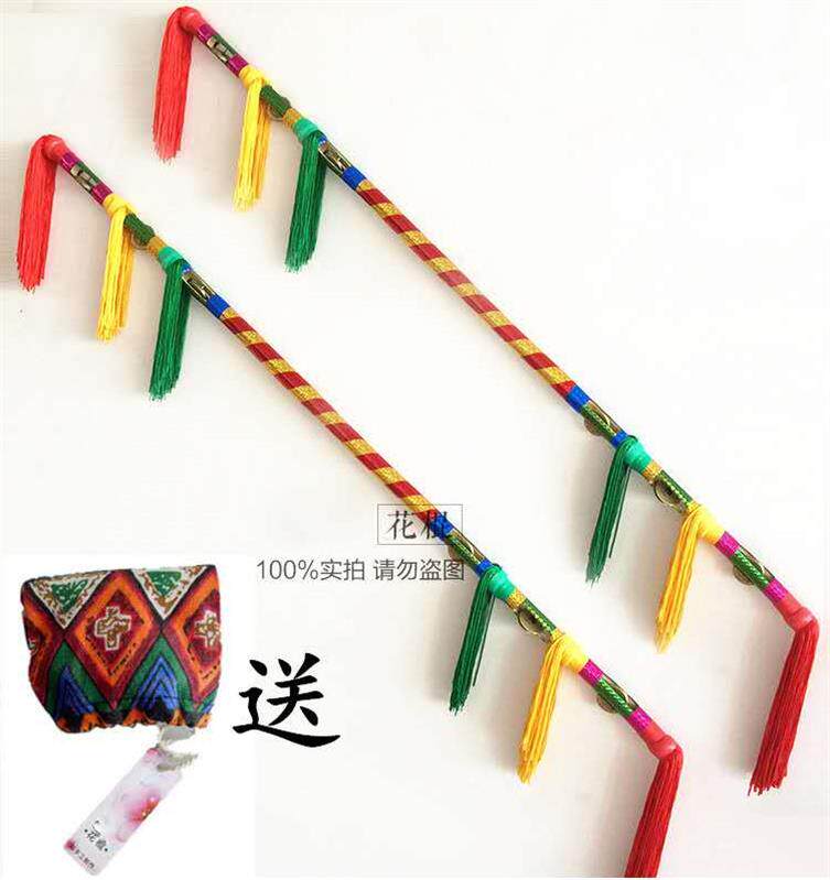 Flower Stick Dancing with a Fitness Playground Sub square dance with money sticks to practice with a lotus dance bamboo bell pole