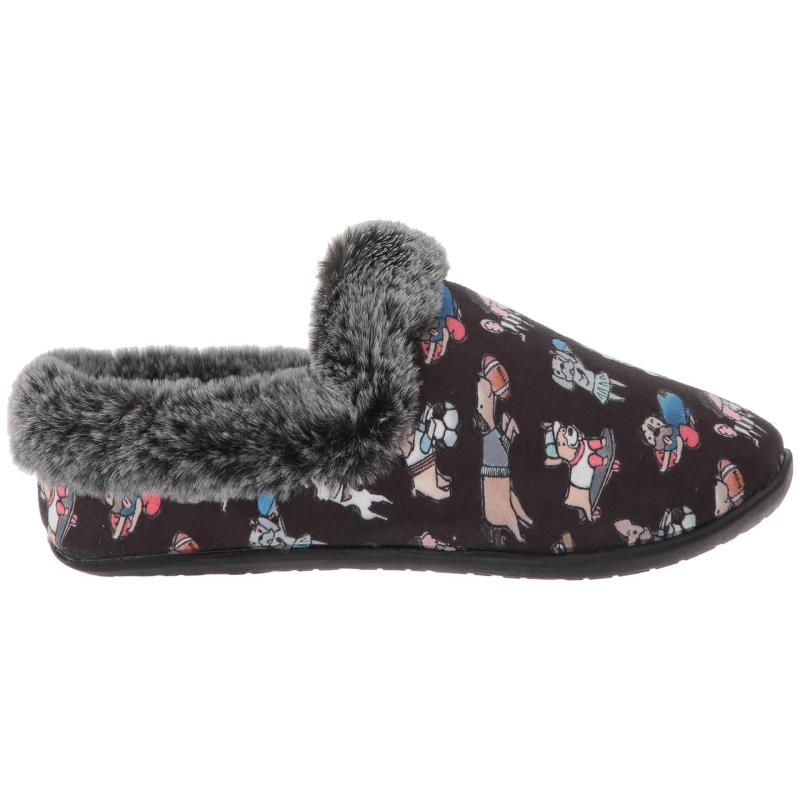 Skechers Giày thể thao nữ Skechers in hình hoạt hình sang trọng Baotou chống gió ấm 9142496 - Dép thể thao dép chaco