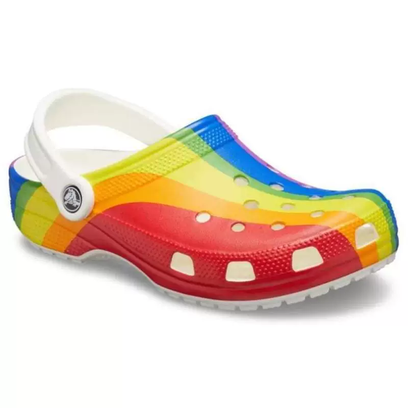 Женские обувь CROCS/ Outdoor hole shoes Rainbow light sandals beach stripes Американская прямая поставка C245S