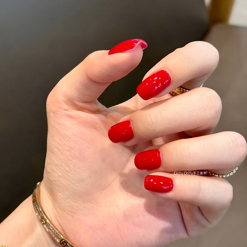【Bright Red】Solid Color, Simple, Everyday, Super Bright Red Nail Art, Elegant and Versatile, Handmade Wearable Nail Patches 【Bright Red】Solid Color, Simple, Everyday, Super Bright Red Nail Art, Elegant and Versatile, Handmade Wearable Nail Patches