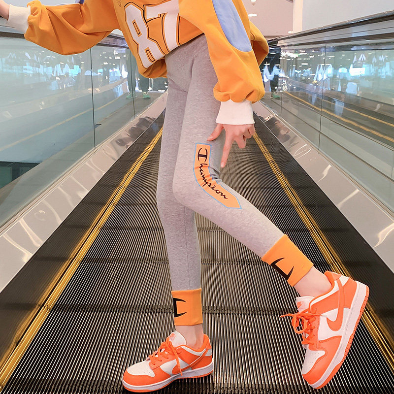 next sunny girl inner lap pants spring outside wearing 2022 new foreign palate pants for kids casual Korean version pants