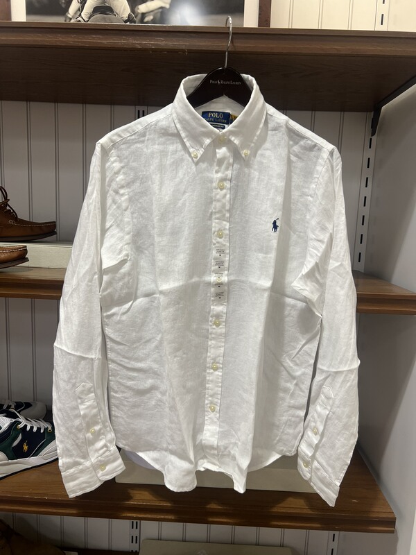 Ralph Lauren Men's Classic Lapel Pony Logo Casual Linen Striped Long-Sleeved Shirt Ralph Lauren Men's Classic Lapel Pony Logo Casual Linen Striped Long-Sleeved Shirt