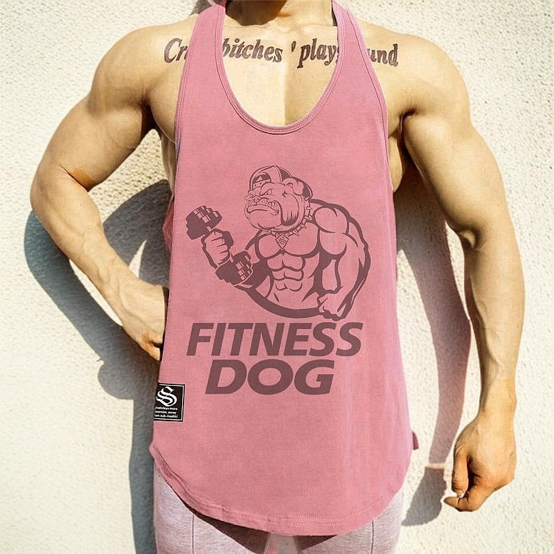 Muscle-Building Fitness Loose-Fitting Quick-Drying Sports Tank Top Thin Shoulder Strap Sleeveless T-Shirt Breathable Basketball Singlet