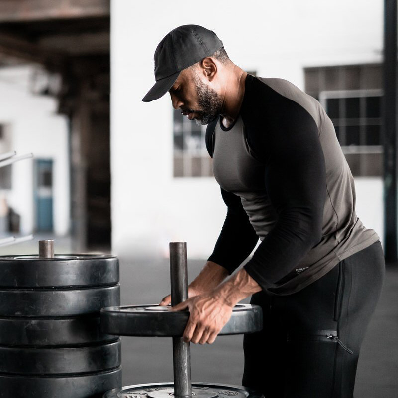 Muscle Fitness Dog Brothers Stitching Seven-point Sleeve Men's Stretch Breathable Sports T-shirt Base Crewneck Training Clothing Running