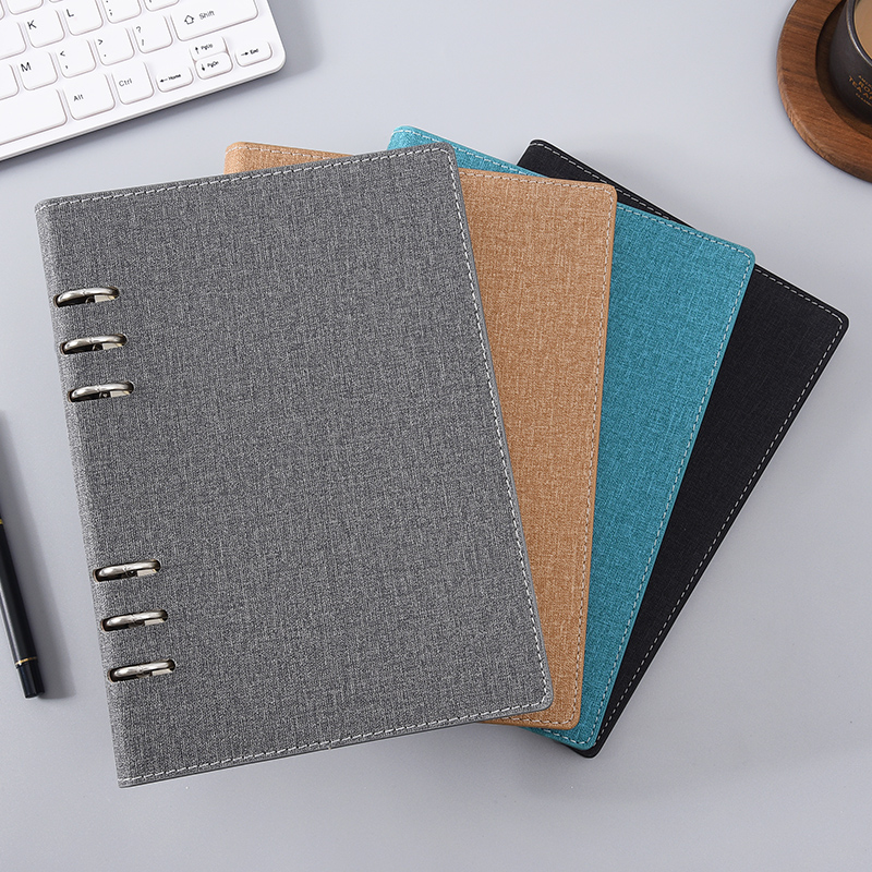 Six-hole loose-leaf notebook Simple solid color creative personality graduate school portable portable literature and art Retro exquisite business office loose-leaf thickened custom logo removable diary notepad