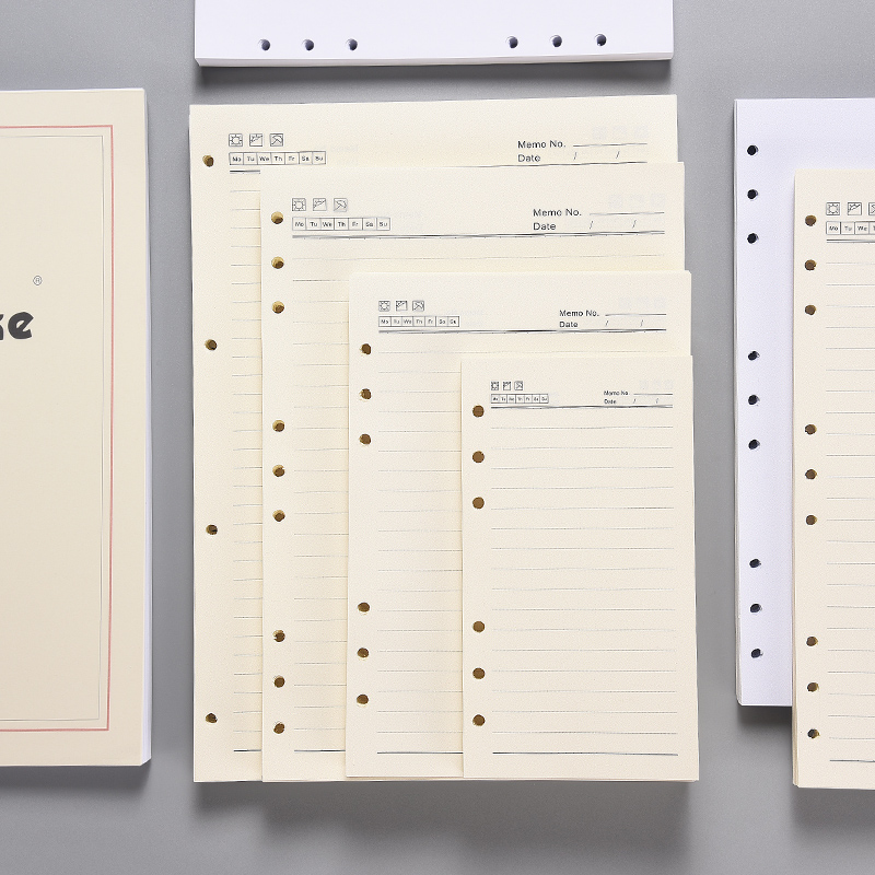 Loose-leaf notebook core A5 removable wrong question notebook 6 holes A4 Loose-leaf paper clip paper shell A6 inner page buckle blank A7 replacement coil Core horizontal line practice draft paper Office customization