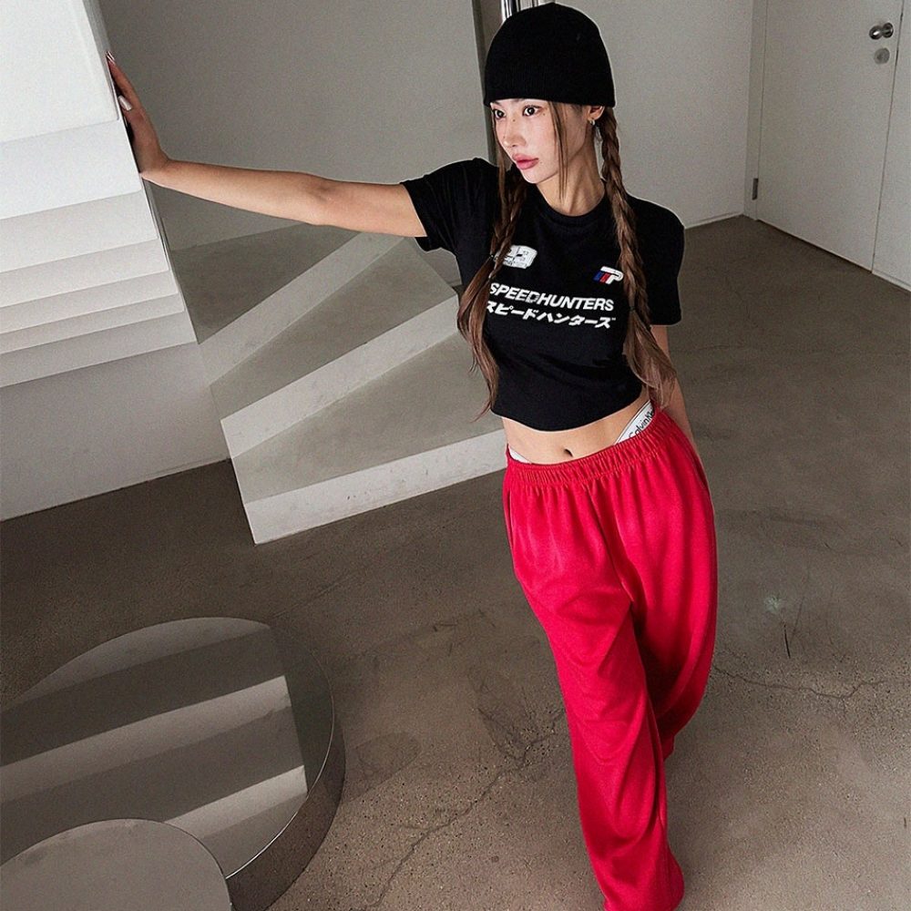 Корея прямая почтовая рассылка STREETFS LAGIRL резинки широкий брюки -pt брюки Корея прямая почтовая рассылка STREETFS LAGIRL резинки широкий брюки -pt брюки