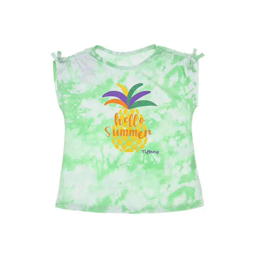 Корейская прямая почтовая отправка [Tiffany] Зеленая водяная отметка футболка T -shirt T23KCT080