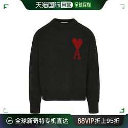 Korean direct mail AMI Unisex ຫົວໃຈສີແດງ A letter logo pullover sweater for women