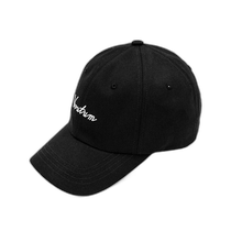 Korean direct mail VERUTUM fashion trend white word embroidery pattern baseball cap black H020 BK