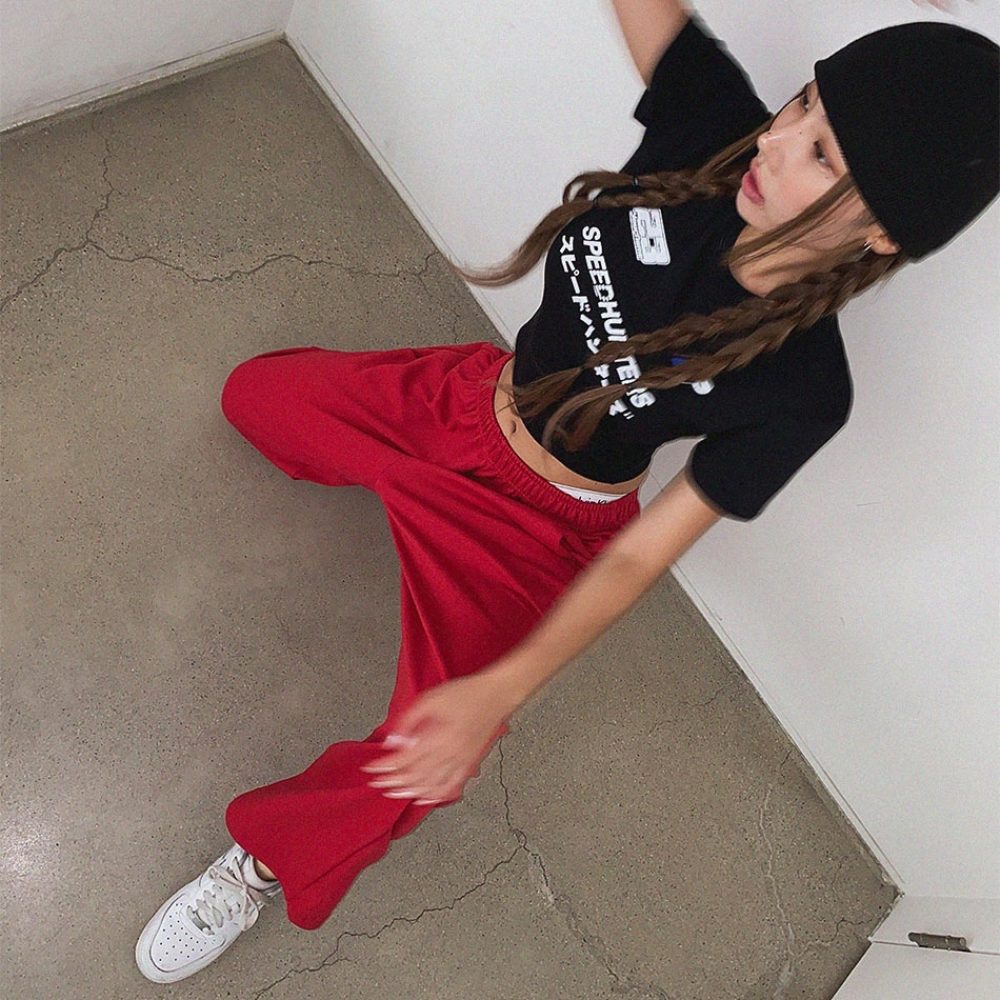 Корея прямая почтовая рассылка STREETFS LAGIRL резинки широкий брюки -pt брюки Корея прямая почтовая рассылка STREETFS LAGIRL резинки широкий брюки -pt брюки