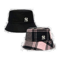 Korean direct mail MLB plaid pattern fisherman hat for men and women 3AHTCW116
