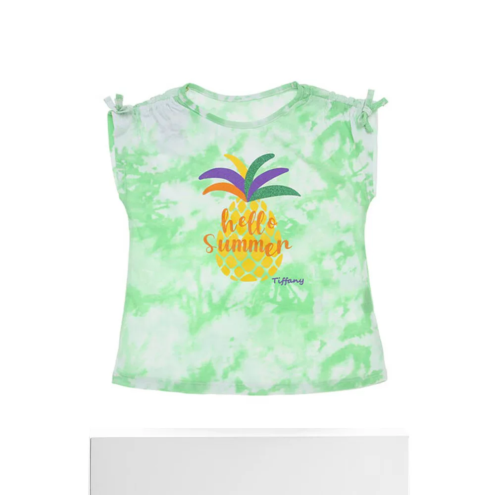 Корейская прямая почтовая отправка [Tiffany] Зеленая водяная отметка футболка T -shirt T23KCT080