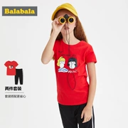 Bộ sưu tập đồ thể thao nữ Balla Balla mùa hè 2019 Trẻ em mới mặc Big Boy Quần ngắn tay áo thun Quần hai dây - Khác