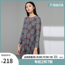  Broadcast clearance to give you a love letter 2019 autumn new mid-length fashion check dress female DDM1LD22