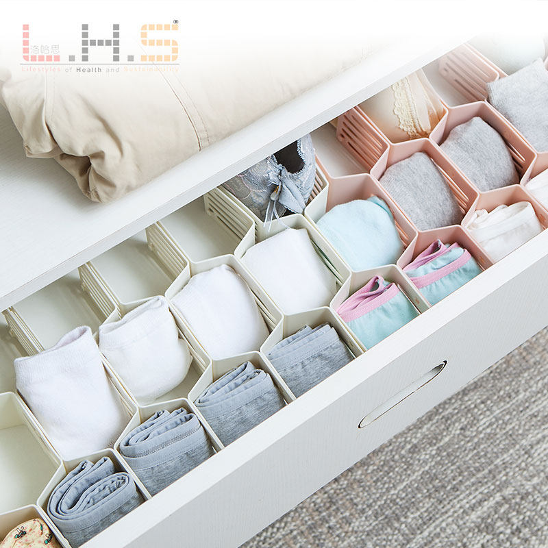 Socks drawer storage box sorting box lattice underwear storage box lattice honeycomb separation household