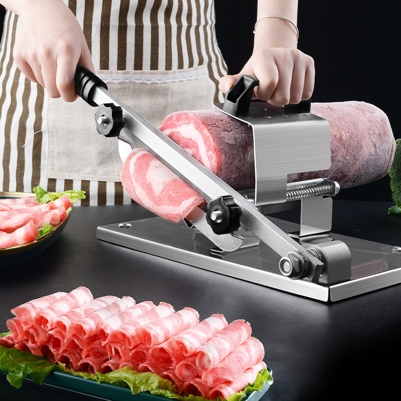 Mutton roll slicer Home Manual Frozen Fat Bull Rolls Cut Meat Machine Cut Mutton Winder Years Pastry Commercial Planing Meat-Taobao
