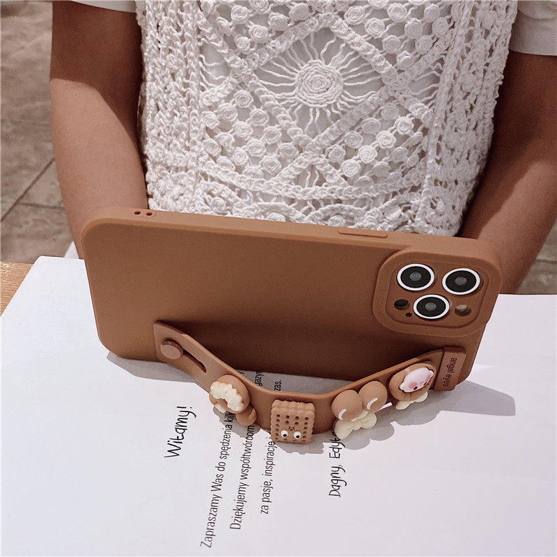 茶色のさくらんぼの女の子はiphone13携帯電話ケースリンゴ12シリカゲルソフトケース11prom 卸売り