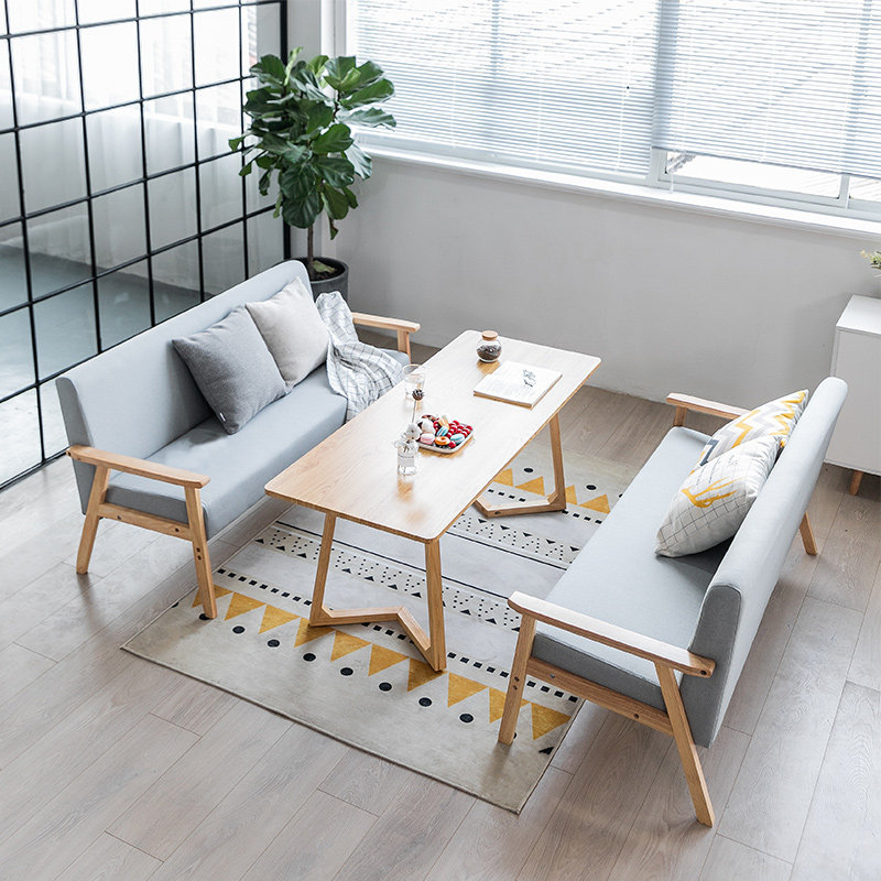 Reception tables and chairs combination leisure sample room display center mobile phone shop to discuss hotel hotel hotel hotel singles solid wood sofa