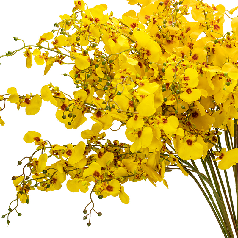 Simulation flower yellow dancing orchid fake flower silk flower dining table home Nordic living room flower decoration decoration wedding photography