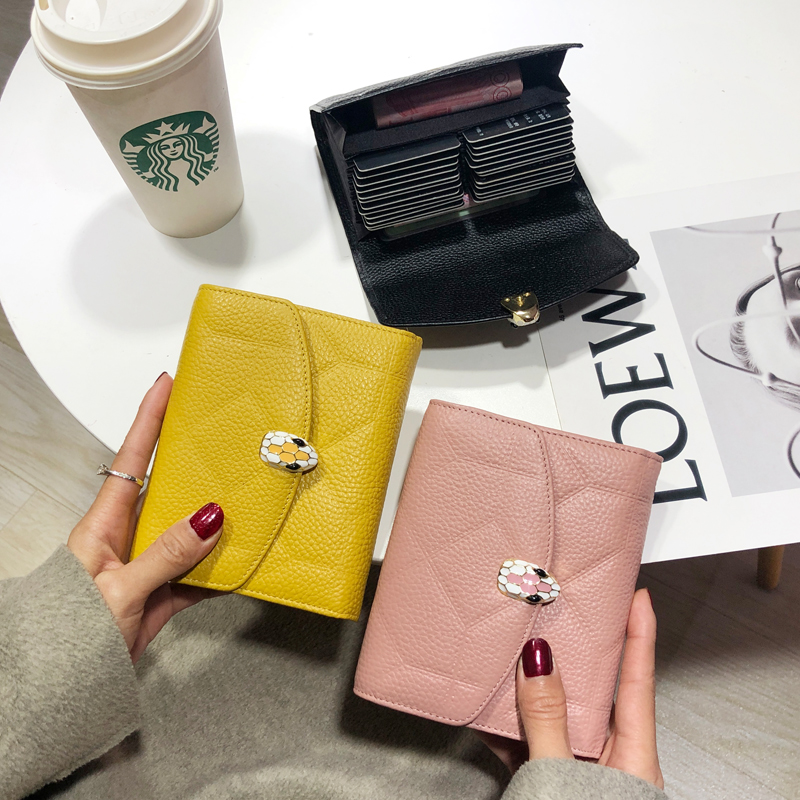 Carpack woman with real leather card with small multi-position large capacity refined and upscale new anti-degaussing organ advanced sensation